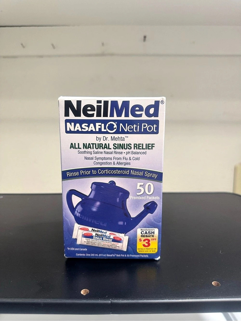 NeilMed NasaFlo Neti Pot with 50 Premixed Packets